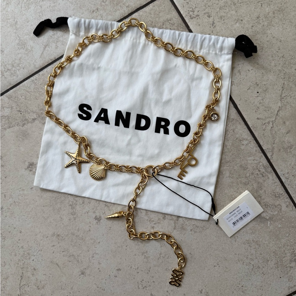 SANDRO siren gold nautical sea charm chain belt - Picture 2 of 7